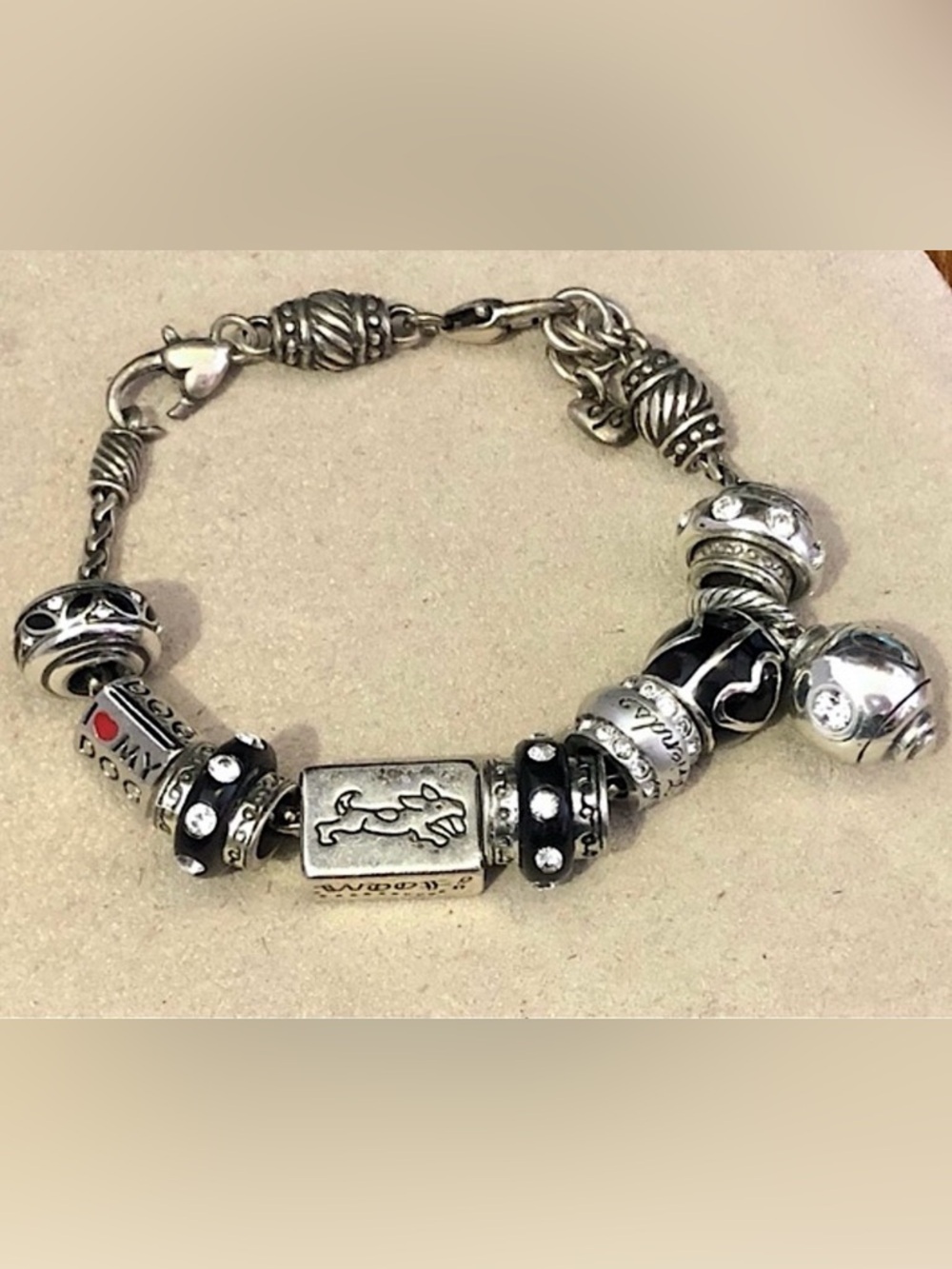 🆕Brighton Friends bead in brushed silver Clear crystals on edges Retired - Picture 6 of 6